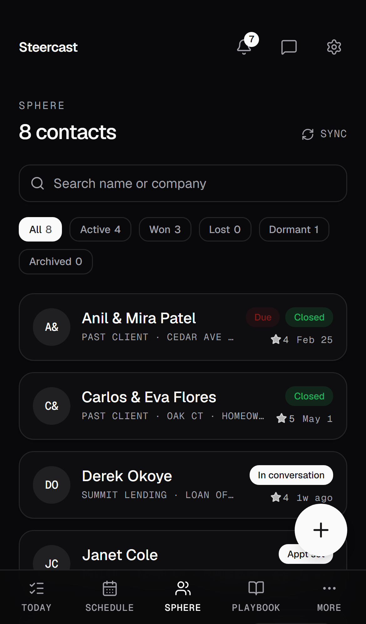 The Steercast pipeline list